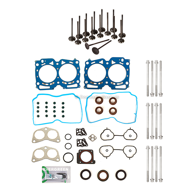 HS26531PT-3, ES72212 Head Gasket Set Intake Exhaust Valves Fit 10-12 Subaru Outback Legacy 2.5L