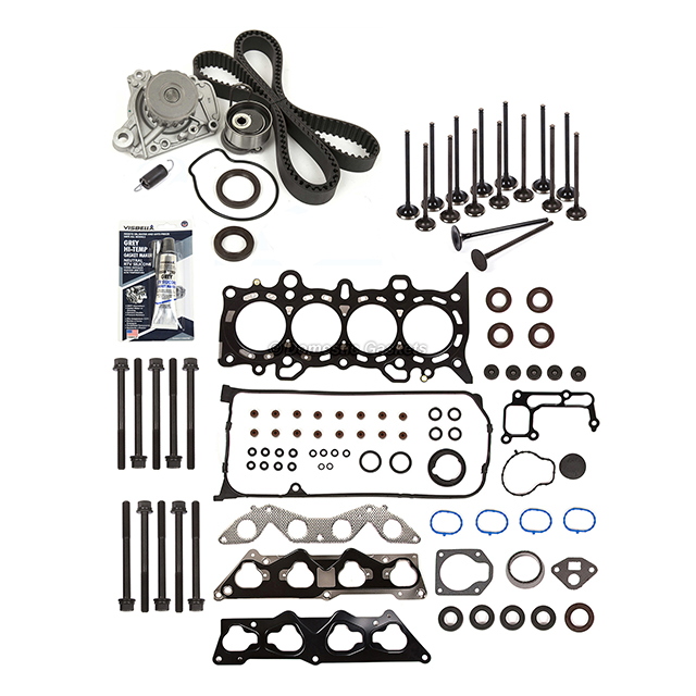 HS26236PT-2, 032-2954, 14400-PMM-A02, 14520-PLC-335, 19200-PLM-A01 MLS Head Gasket Set Valves Timing Belt Kit Fit 01-05 Honda Civic 1.7
