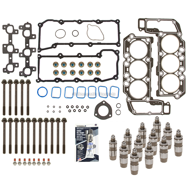 HS26229PT, ES71129-1 Graphite Head Gasket Set Bolts Lifters Fit 02-05 Jeep Dodge Trucks 3.7 VIN K