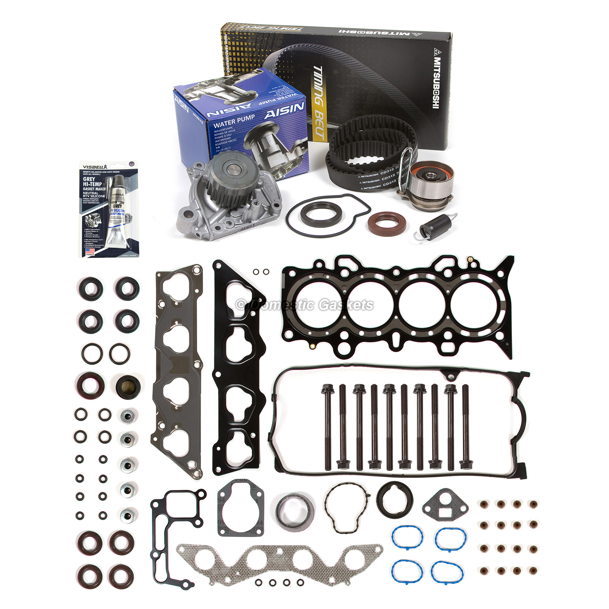 HS26236PT, 032-2953 Head Gasket Set Timing Belt Kit AISIN Water Pump Fit 01-05 Honda D17A1