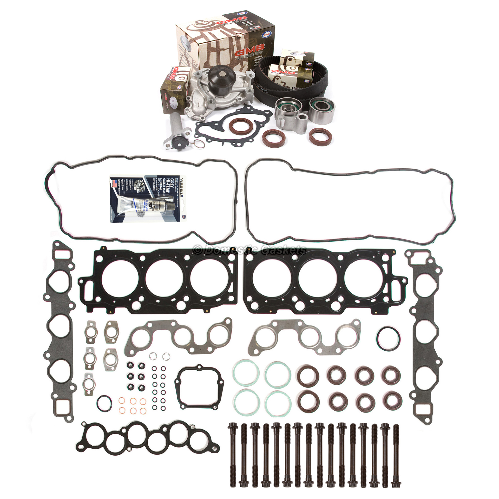 HS9489PT, ES71036 Head Gasket Set Timing Belt Kit Water Pump Fit 00-03 Toyota Camry 1MZFE
