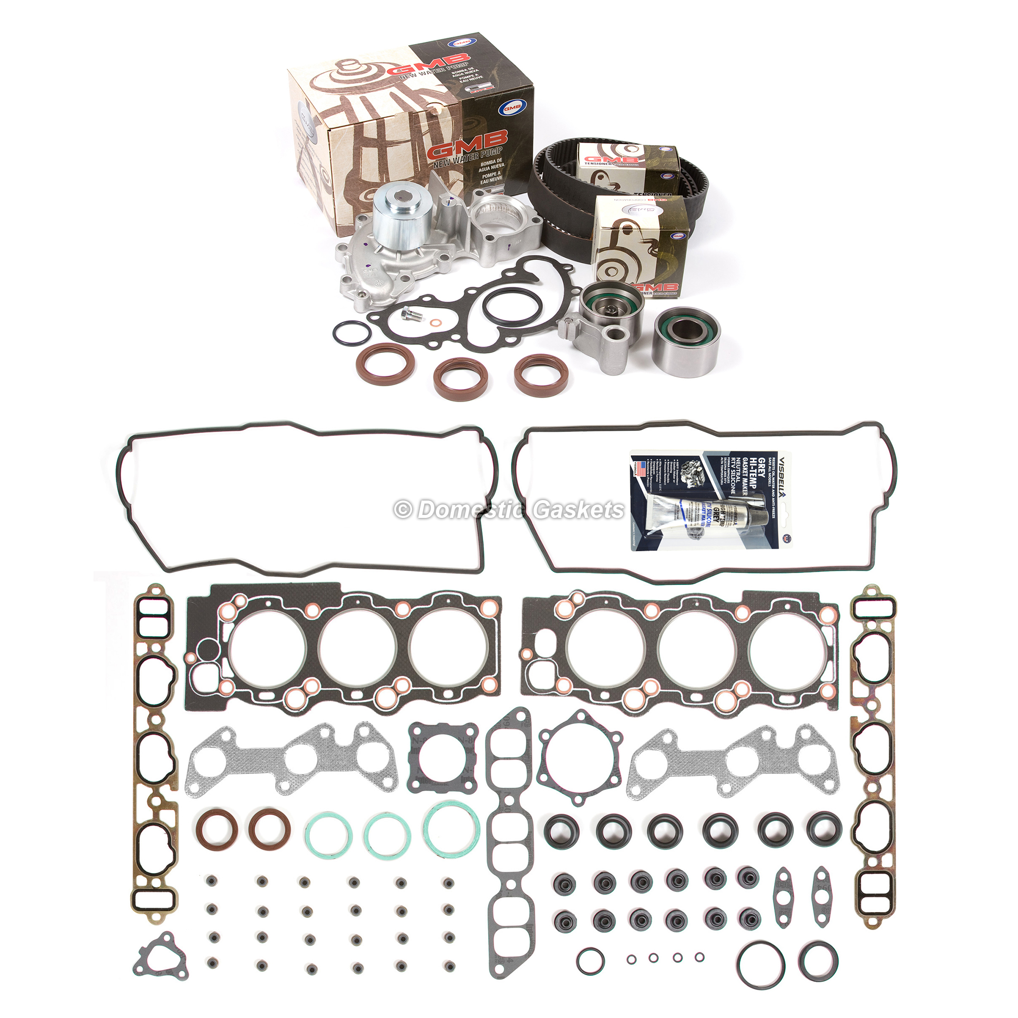 HS9656PT Head Gasket Set Timing Belt Kit Water Pump Fit 88-91 Toyota Camry Lexus 2VZFE