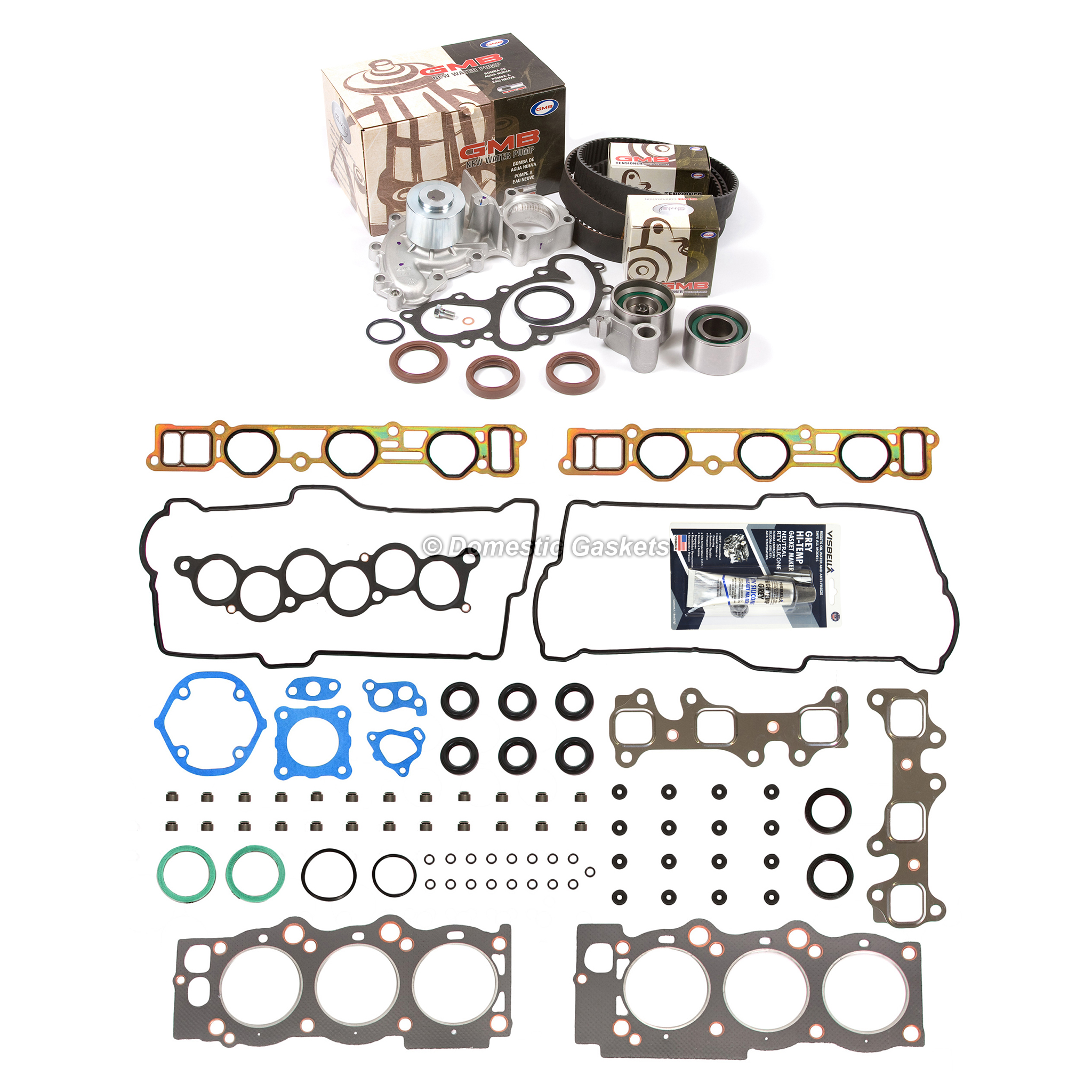 HS9904PT Head Gasket Set Timing Belt Kit Water Pump Fit 92-93 Toyota Camry Lexus 3VZFE