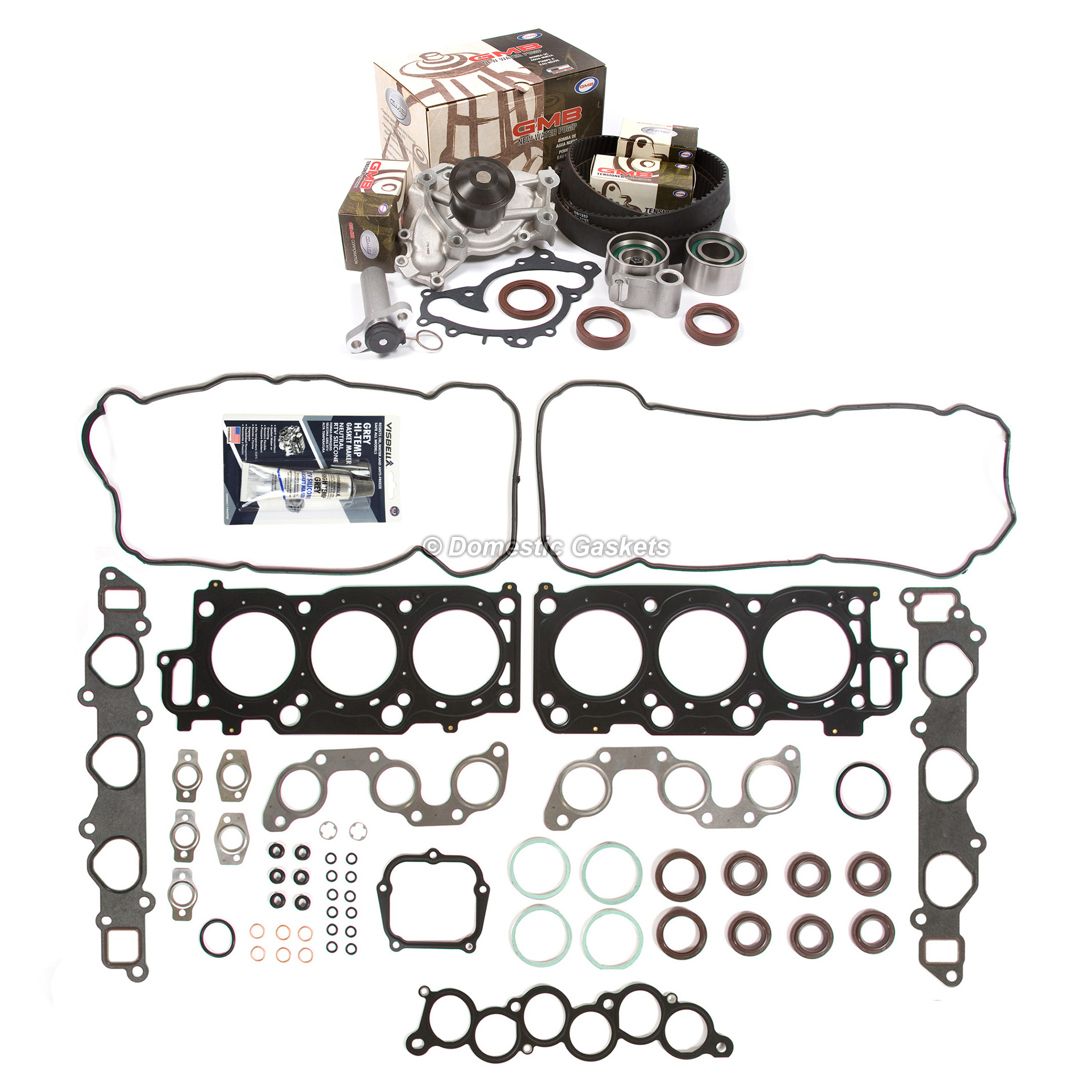 HS9489PT Head Gasket Set Timing Belt Kit Water Pump Fit 00-03 Toyota Camry Solara 1MZFE