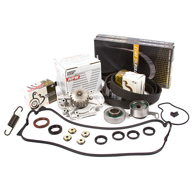 14400-PT0-004, 13405-PT0-004, 13404-PT0-004, 14510-PT0-004, 19200-P0A-003 Mitsuboshi Timing Belt NPW Water Pump Valve Cover Fit 90-97 Honda Accord F22A1