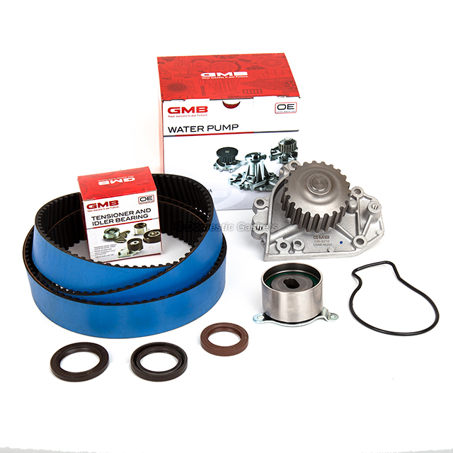 14400-P2T-004, 14510-P30-003, 19200-P72-013, TS26227, ITM227, 135-2200 Fit 96-00 Honda Civic Del Sol Si VTEC 1.6L B16A2 Timing Belt Kit GMB Water Pump