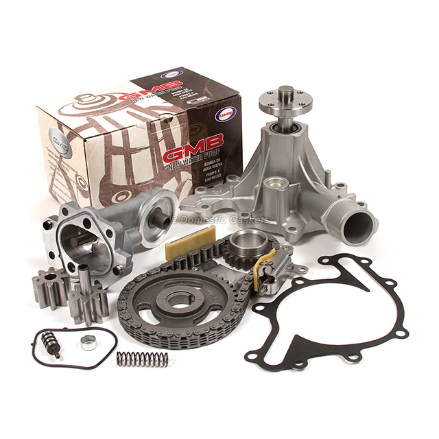 F4SZ-6306-A, E8DZ-6256-A, E9DZ-6268-C, XF2Z-6K254-BA, 4F2Z-6019-BA, 3R3Z-8501-A 96-04 Ford Mustang Thunderbird Cougar 3.8L Timing Chain Oil&GMB Water Pump Kit