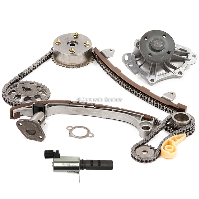 13523-0D010, 13521-0H010, 13506-0H011, 13540-0H010, 13559-OH010, 13050-28021, 13561-0H010, 13507-28010, 13549-28012, 13566-28010 Timing Chain Kit VVT Gear Solenoid Water Pump for 01-13 Toyota Scion 2AZFE