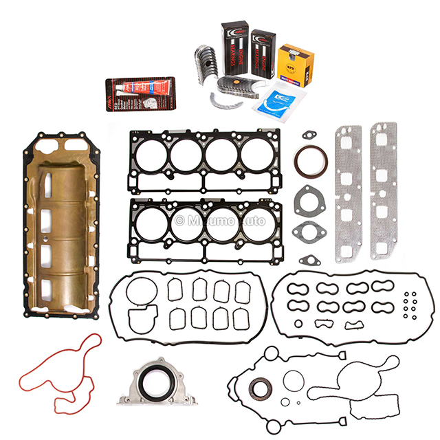 HS26284PT, HS26284PT-1, CS26284, SWC10016 Full Gasket Set Bearings Rings Fit 03-08 Dodge Durango Ram 5.7 HEMI V8 OHV 16V