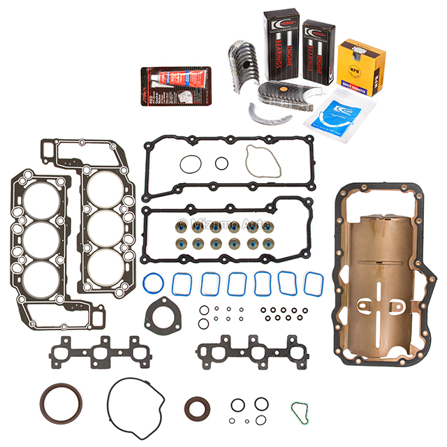 HS26229PT, CS26229, SWC10002 Full Gasket Set Bearings Rings Fit 02-05 Dodge Jeep 3.7 VIN KGraphite