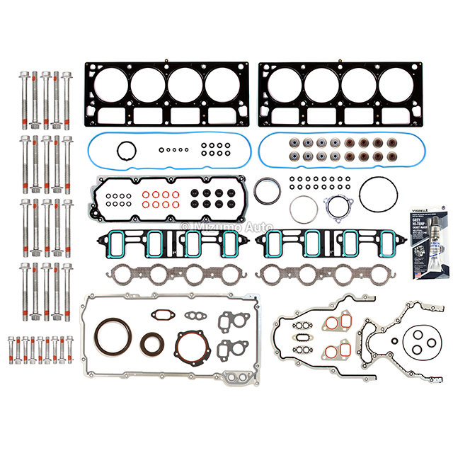 HS26192PT-5, CS9284, ES72220, ES72390 Full Gasket Set Head Bolts Fit 07-11 GMC Chevrolet 6.0 Cadillac 6.2 OHV