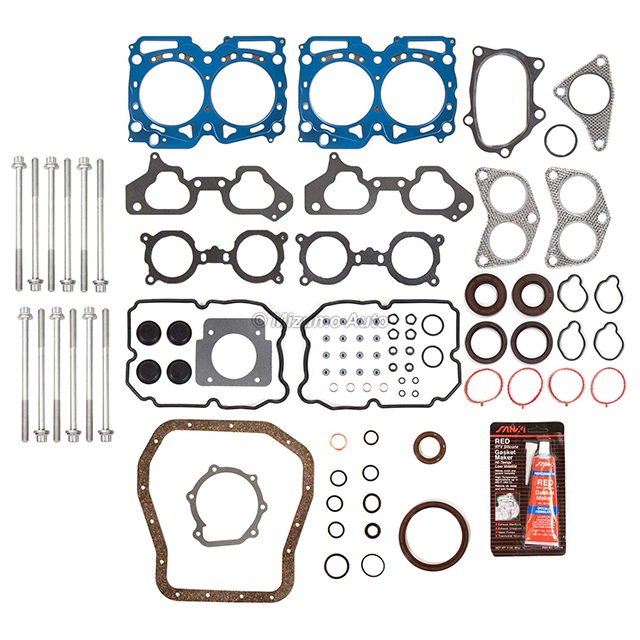 Full Engine Gasket Set + Head Bolts for Subaru Forester 2007 - 2009 2.5 EJ25 101 Full Engine Gasket Set + Head Bolts for Subaru Forester 2007 - 2009 2.5 EJ25 101