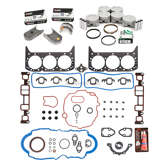 11-827, HS9354PT-6, CS9354-3 Full Gasket Set Pistons Bearings Fit 96-04 Chevrolet Isuzu GMC 4.3