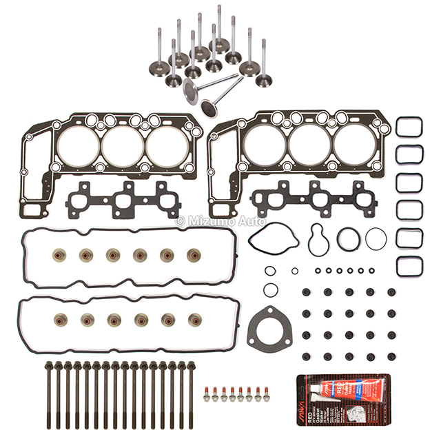 HS26229PT-1, ES71129-1 Head Gasket Set Intake Exhaust Valves Fit 05-10 Dodge Chrysler Jeep 3.7L SOHC