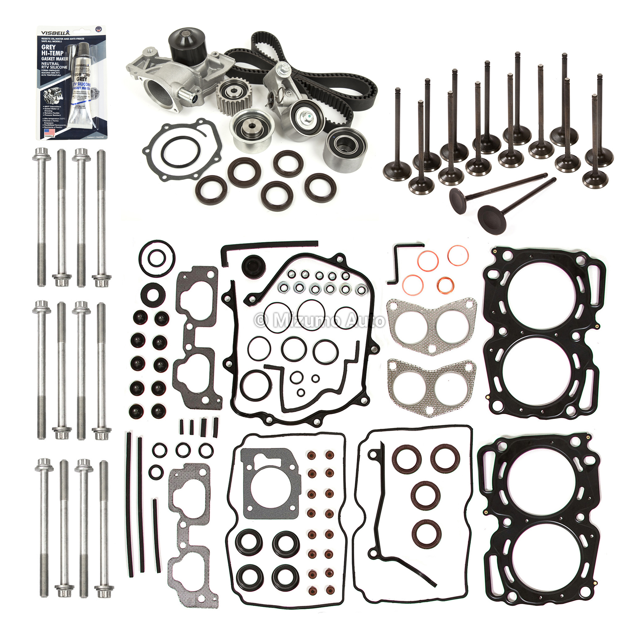 HS26170PT-1, ES72212, 13028-AA21B, 13073-AA080, 13073-AA190, 13085-AA061, 13033-AA042, 21111-AA007 MLS Head Gasket Set Valves Timing Belt Kit Fit 00-03 Subaru EJ251 EJ252