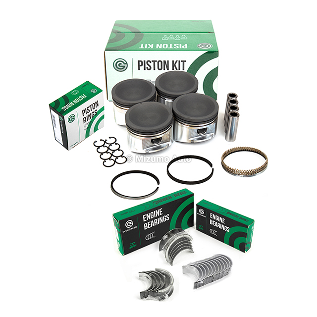 Engine Piston Ring & Bearing Kit For Nissan KA24E / KA24DE - Fits 91-99 240SX, Altima (Standard Size)