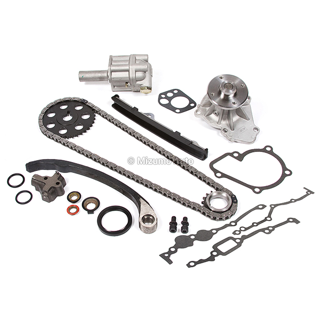 13021-53J00, 13024-40F00, 13028-8B000, 13091-40F15, 13085-40F00, 13070-40F06, 13510-53J10, 15010-40F0A, 21010-30R06  Timing Chain Kit Oil Water Pump KA24E Fit 89-97 2.4L Nissan 240SX D21 Pickup