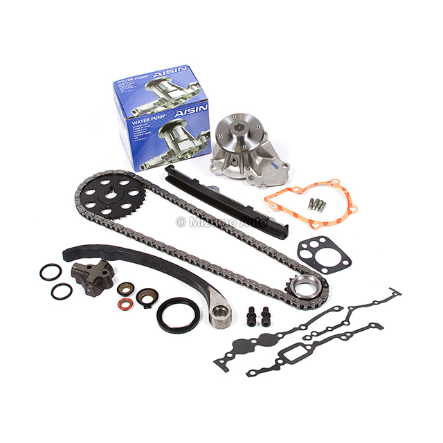 13021-53J00, 13024-40F00, 13028-8B000, 13091-40F15, 13085-40F00, 13070-40F06, 13510-53J10, 21010-30R06  Timing Chain Kit AISIN Water Pump Fit 89-97 2.4L Nissan 240SX D21 Pickup KA24E