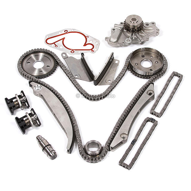 4663632, 4792305, 4792306, 4663635, 4663674AD, 4792443AB, 68137973AA, 4663634, 4663637, 4792104, 4663636, 4663732AD Timing Chain Kit Water Pump Fit 00-04 Chrysler Sebring Dodge Stratus 2.7 DOHC V6