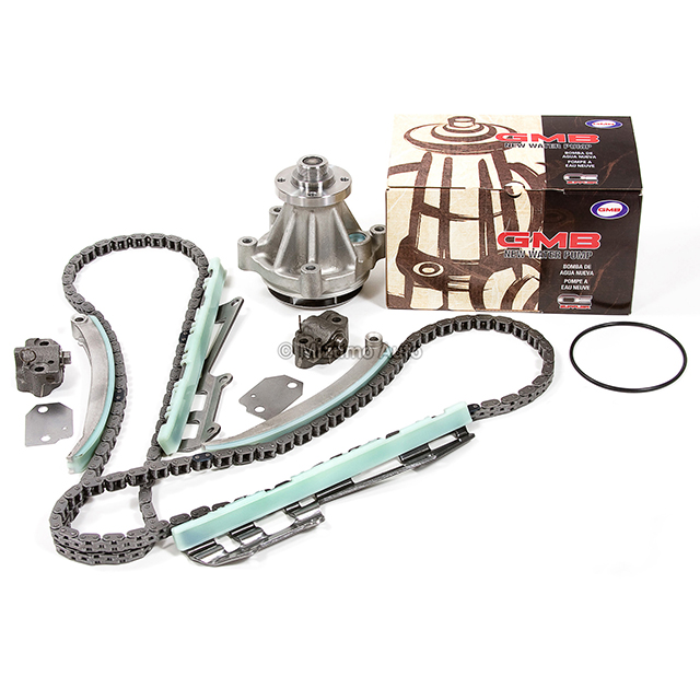 5W7Z-6268-AA, 1L2Z-6L253-BA, 1L2Z-6L253-AA, F6AZ-6L266-DA, F6AZ-6L266-CA, F3AZ-6K297-A, F3AZ-6K297-B Timing Chain Kit w/o Gears Water Pump Fit 03-04 Ford Mustang V8 4.6 281CID VIN X