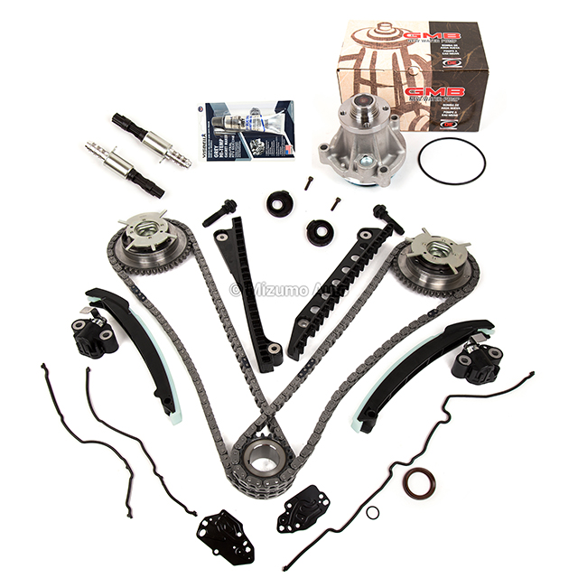 5L3Z-6268-A, XL3Z-6306-AA, F85Z-6K255-AA, 4L3Z-6M256-AA, F85Z-6M274-AA, 2L1Z-6K297-AA,  3R2Z-6A257-DA Timing Chain Kit Cam Phaser Selenoid Water Pump Fit 07-08 Ford Lincoln 5.4L 24V