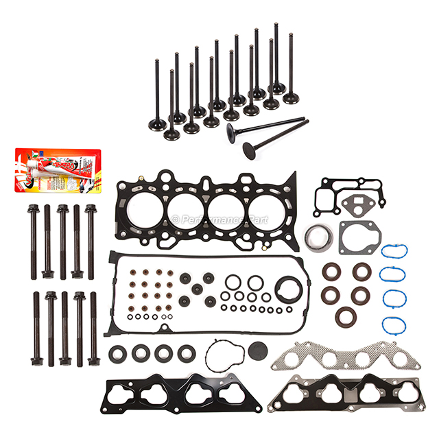 HS26236PT-2, 032-2954 MLS Head Gasket Set Intake Exhaust Valves for 01-05 Honda Civic 1.7L D17A2 D17A6