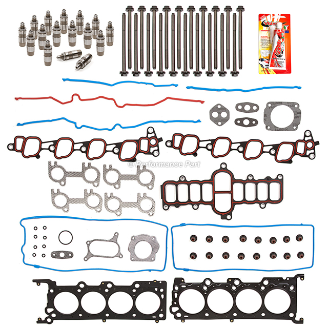HS9790PT-10, ES72798 Head Bolts Lifters Head Gasket Set Fit 01-02 Ford F150 E150 Expedition 4.6 SOHC