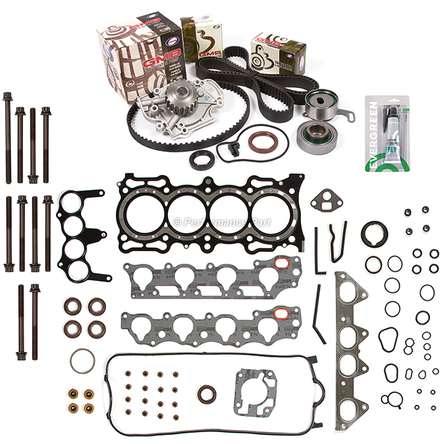 HS26155PT, ES71329 Head Gasket Set Timing Belt Kit Water Pump Fit 98-02 Acura Honda SOHC 16V