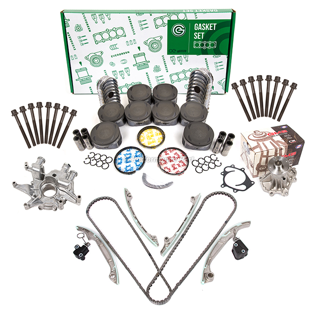 HS26372PT, CS26372,  ES72198,  13028-ZJ00A, 13085-7S012, 13091-7S012, 13085-7S002, 13091-7S000, 13070-7S011, 13070-7S001, 15010-7S00A, 21010-7S000, A2010-7S000 Overhaul Engine Rebuild Kit for 04-09 Infiniti Nissan Armada Pathfinder VK56DE