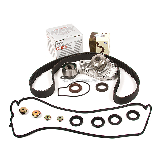 14400-PM6-004, 14510-PM7-004, 19200-P01-004, TS26145, ITM145 Timing Belt Kit Valve Cover NPW Water Pump Fit 88-91 Honda Civic CRX 1.6 D16A6