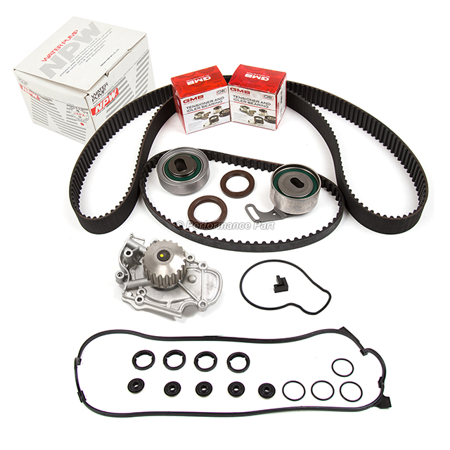 14400-P0A-004, 13405-PT0-004, 13404-PT0-004, 14510-PT0-004, 19200-P0A-003, TS26244, ITM244, GMB 135-1280 Timing Belt Kit NPW Water Pump for Cover Gasket 98 Honda Accord DX F23A5