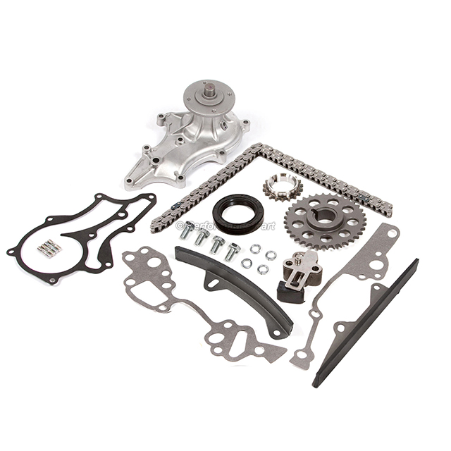 13523-38011, 13521-38010, 13506-38010, 13540-38012, 13561-38010, 13562-38010 Timing Chain Kit w/ Metal Guides Water Pump for 85-95 Toyota 22R 22RE