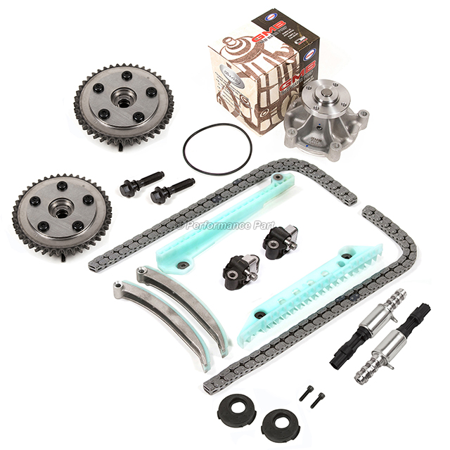 5W7Z-6268-AA, 1L2Z-6L253-BA, 1L2Z-6L253-AA, 4R3Z-6B274-BA, 4R3Z-6M256-CC, XL1Z-6L266-AA, 1L3Z-6L266-AA, 5R3Z-8501-A Timing Chain Kit Cam Phaser VCT Selenoid Water Pump for 05-09 Ford Mustang 4.6