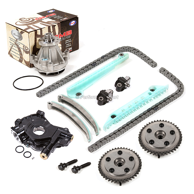 5W7Z-6268-AA, 1L2Z-6L253-BA, 1L2Z-6L253-AA, 4R3Z-6B274-BA, 4R3Z-6M256-CC, XL1Z-6L266-AA, 1L3Z-6L266-AA, 9L3Z-6600-A, 3L3Z-8501-CA Timing Chain Kit Water Pump Cam Phaser Oil Pump for 05-10 Ford 4.6 TRITON