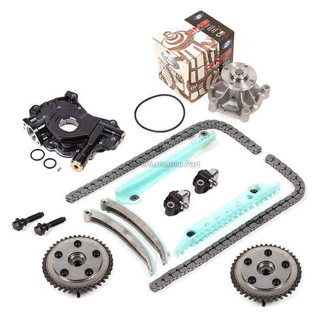 5W7Z-6268-AA, 1L2Z-6L253-BA, 1L2Z-6L253-AA, 4R3Z-6B274-BA, 4R3Z-6M256-CC, XL1Z-6L266-AA, 1L3Z-6L266-AA, 9L3Z-6600-A, 5R3Z-8501-A Timing Chain Kit Cam Phaser Water Pump Oil Pump for 05-09 Ford Mustang 4.6