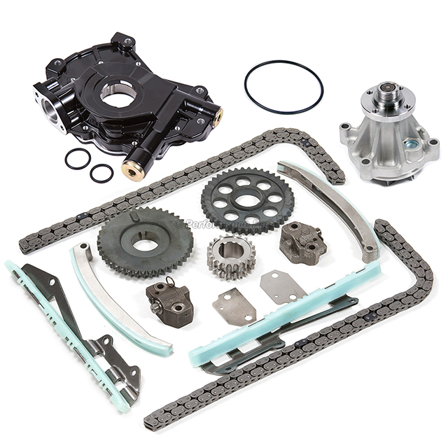 F8AZ-6256-BA, F8AZ-6256-AA, XL3Z-6306-BA, 5W7Z-6268-AA, 1L2Z-6L253-BA, 1L2Z-6L253-AA, F6AZ-6L266-DA, F6AZ-6L266-CA, F3AZ-6K297-A, F3AZ-6K297-B, 5L3Z-6600-AA, 3L3Z-8501-CA Timing Chain Kit Water Pump Oil Pump for 97-02 Ford E150 F150 Explorer 4.6L