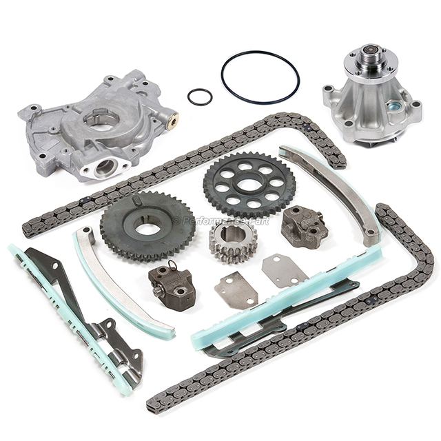F8AZ-6256-BA, F8AZ-6256-AA, XL3Z-6306-BA, 5W7Z-6268-AA, 1L2Z-6L253-BA, 1L2Z-6L253-AA, F6AZ-6L266-DA, F6AZ-6L266-CA, F3AZ-6K297-A, F3AZ-6K297-B, 5L3Z-6600-AA, 3L3Z-8501-CA Timing Chain Kit Water Oil Pump for 97-02 Ford E150 F150 Explorer Expediton 4.6L