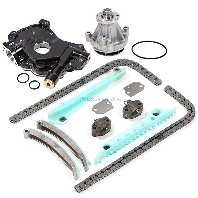 5W7Z-6268-AA, F6AZ-6L266-CA, 1L3Z-6L266-AA, 1L2Z-6L253-BA, 1L2Z-6L253-AA, 1L2Z-6K297-AA, 4R3Z-6B274-BA Timing Chain Kit w/o Gears Oil Water Pump for 03-04 Ford E150 F150 F250 WINDSOR