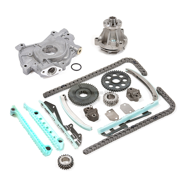F8AZ-6256-AA, F8AZ-6256-BA, XL3Z-6306-BA, 5W7Z-6268-AA, F6AZ-6L266-DA, F6AZ-6L266-CA, 1L2Z-6L253-BA, 1L2Z-6L253-AA, F3AZ-6K297-A, F3AZ-6K297-B, 1L2Z-6K297-AA, 4R3Z-6B274-BA Timing Chain Oil GMB Water Pump Kit Fit 97-02 Ford F-150 Mercury Lincoln 4.6