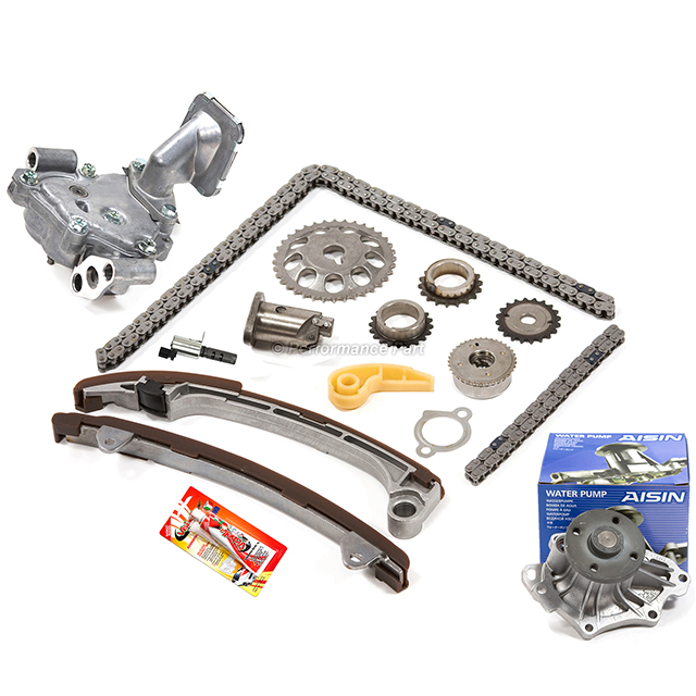 13523-0D010, 13521-0H010, 13506-0H011, 13540-0H010, 13559-OH010, 13050-28021, 13561-0H010, 13507-28010, 13549-28012, 13566-28010 Timing Chain Kit VVT Gear Solenoid Water Oil Pump for 01-Scion 13 Toyota 2AZFE