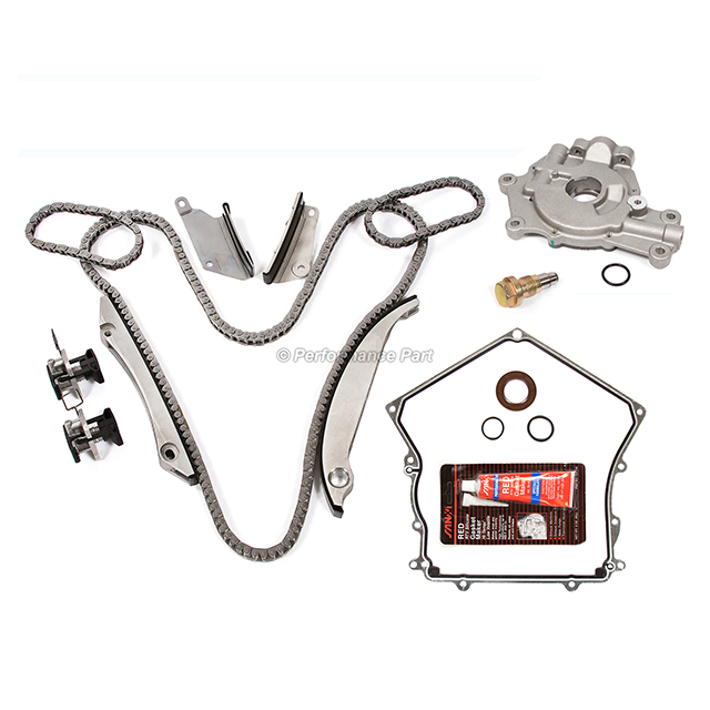 4663632, 4792305, 4792306, 4663635, 4663674AD, 4792443AA, 68137973AA, 4663634, 4663637, 4792104, 4663636 Timing Chain Kit w/o Gears Oil Pump Cover Gasket for 98-99 Chrysler Dodge 2.7L