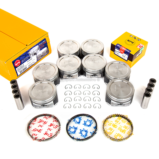 NPR Deep Dish Pistons w/ Rings fit 04-09 Cadillac Chevrolet GM 4.8L 5.3L - Picture 2 of 12