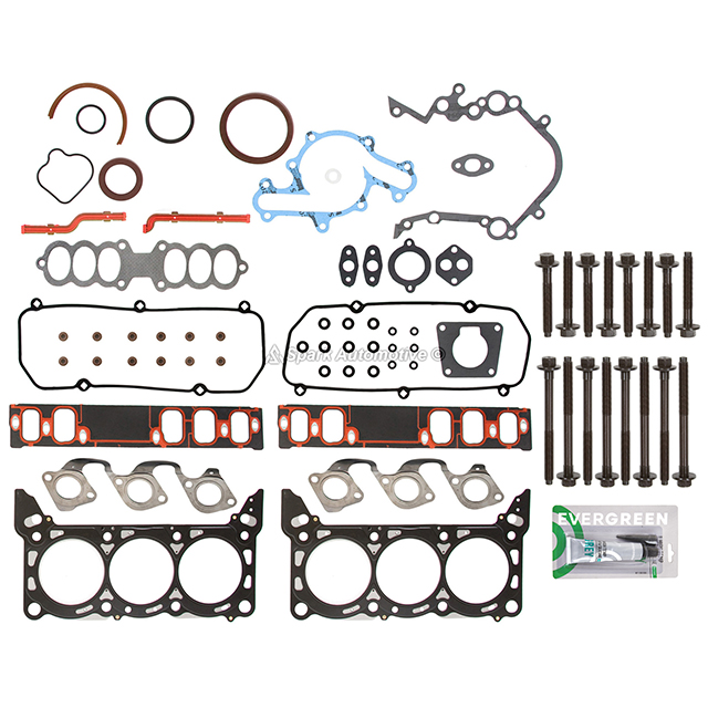 HS9262PT, CS8857-6, ES72160 Full Gasket Set Head Bolts Fit 97-98 Ford Mustang Mercury 3.8L 232CID VIN 4