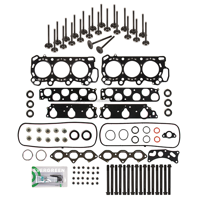 HS26196PT, ES71331, ES71329, V4349, V4561 Head Gasket Set Intake Exhaust Valves Fit 97-02 Acura Honda VTEC 3.0 SOHC J30A1