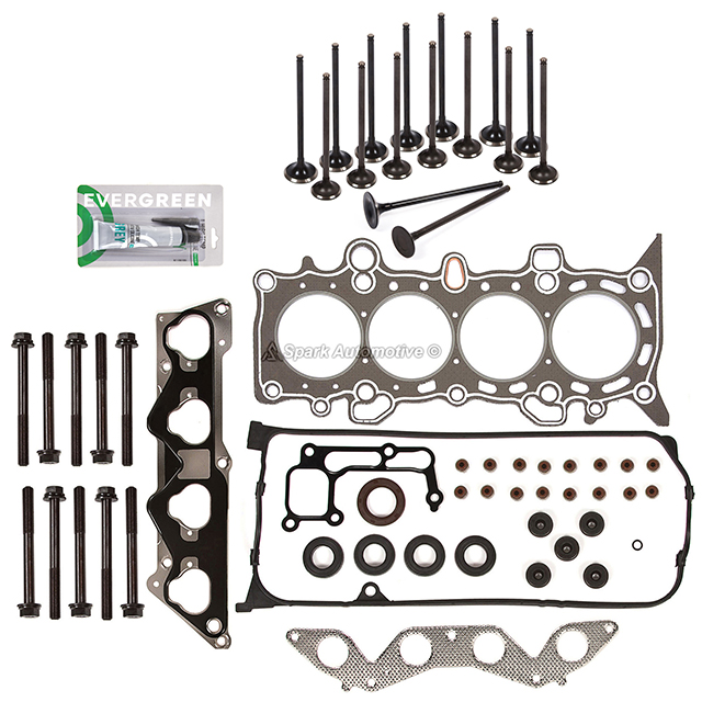 HS26236PT-2, 032-2954 Head Gasket Set Intake Exhaust Valves Fit 01-05 Honda Civic 1.7L D17A2 D17A6