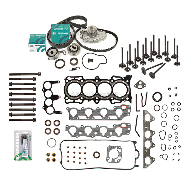 HS26155PT, ES71329, 14400-P0A-004, 13405-PT0-004, 13404-PT0-004, 14510-PT0-004, 19200-P0A-003 Head Gasket Set Valves Timing Belt Kit Fit 98-02 Acura Honda F23A1 F23A4 F23A5