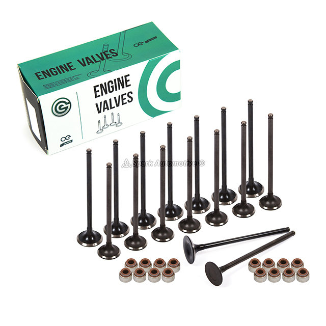 021-3383, 021-3384 Intake Exhaust Valves w/ Seals Fit 92-05 Honda Civic Del Sol D16Z6 D17A1 A2