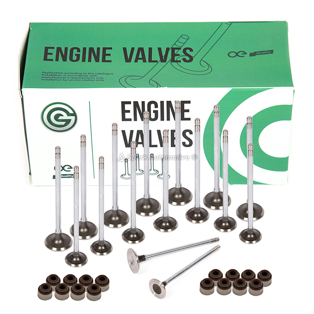14711-RNA-A00 , 14721-P2A-000 , 14711RNAA00 , 14721P2A000 , IV246, EV295 Intake Exhaust Valves w/ Seals Fit 06-11 Honda Civic 1.8 SOHC R18A1 R18A4