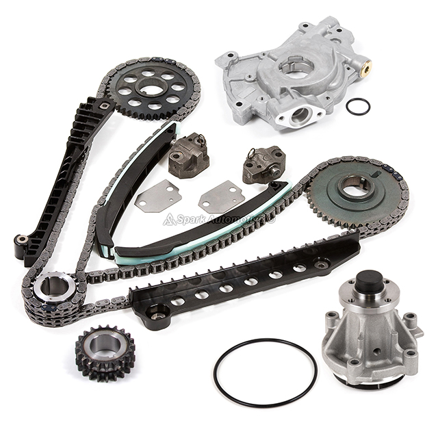 F8AZ-6256-AA, F8AZ-6256-BA, XL3Z-6306-AA, XL3Z-6306-BA, XL3Z-6306-BA, 5L3Z-6268-A, F6AZ-6L266-DA, F6AZ-6L266-CA, F85Z-6K255-AA, 2L1Z-6K297-AA Timing Chain Kit Water Pump Oil Pump Fit 03-04 Ford F350 E350 E450 5.4 2V