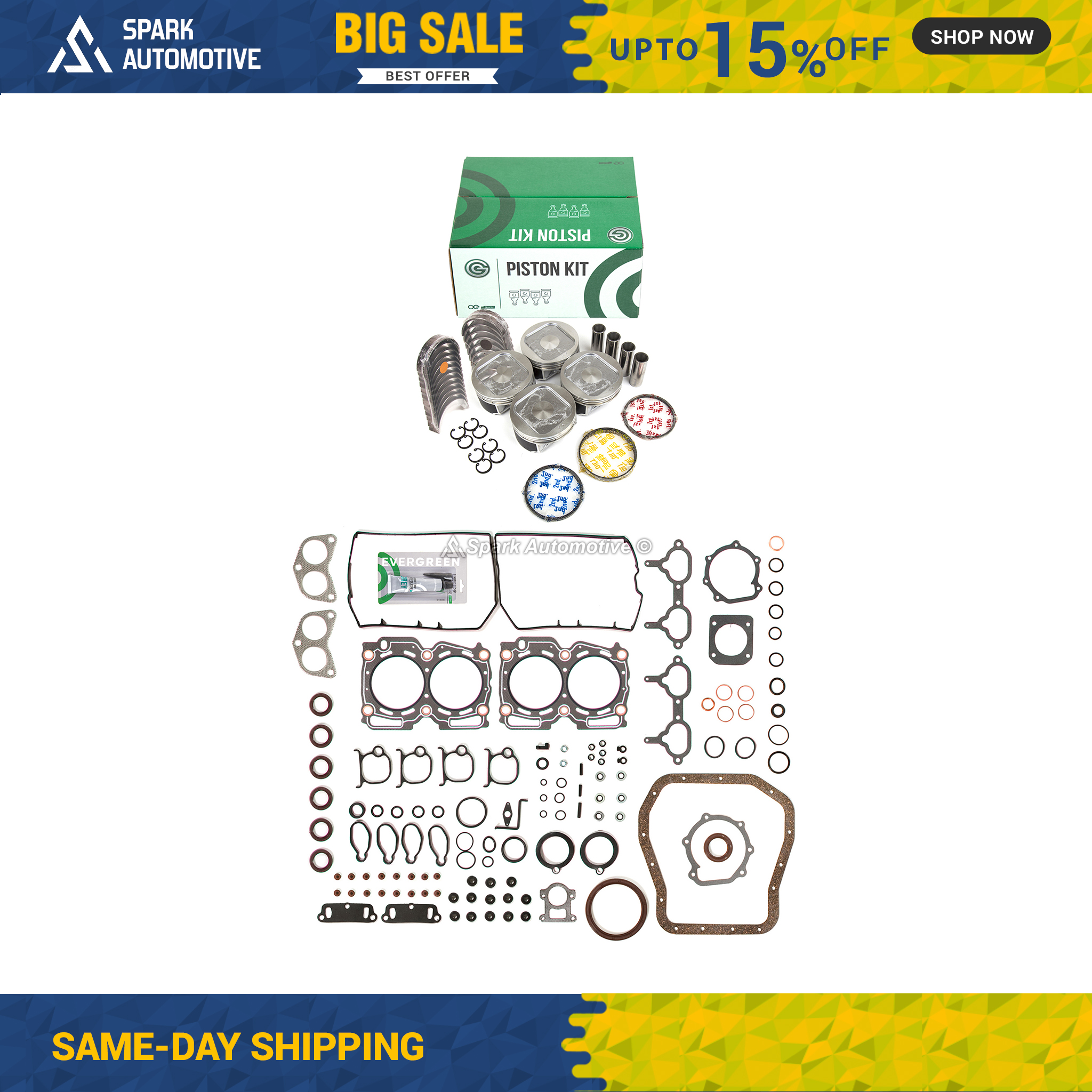 Full Gasket Set Pistons Bearings Fit 91-01 Ford Ranger Aerostar Mazda B3000 3.0 - Foto 1 di 12